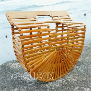 bamboo bags fan design summer season fashion handmade